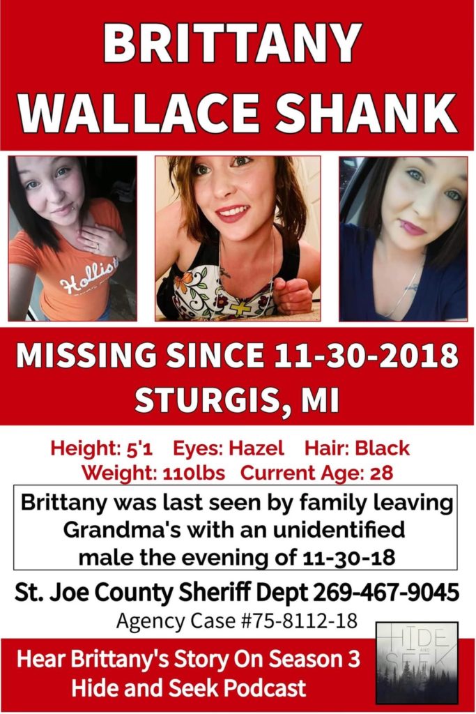 BRITTANY WALLACE SHANK IS REPORTED MISSING